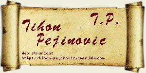 Tihon Pejinović vizit kartica